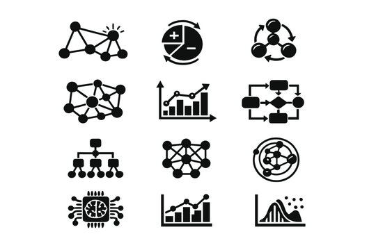Structure workflow equally simple depicting probabilistic systems generation ai vector image symbol