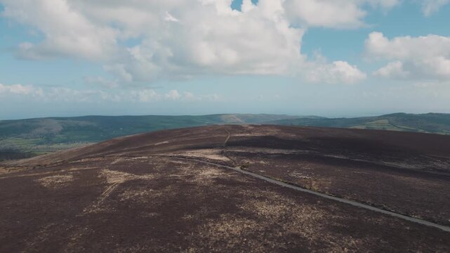 Aerial landscape of Exmoor National Park, UK