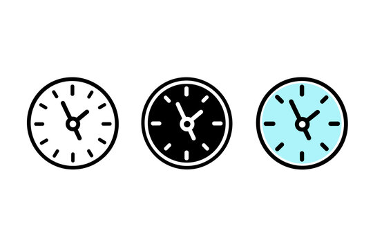 Clock Face 10:10 Time Silhouette Vector Illustration