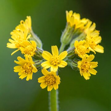 A close-up photo of a plant with multiple small yellow flowers