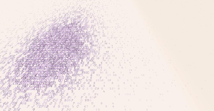 Lateral Data Drift - Binary Gradient and Floating Digital Cipher. Virtual AI. Perspective.