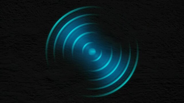 Abstract Blue Sound Waves Pulsating on Dark Textured Background