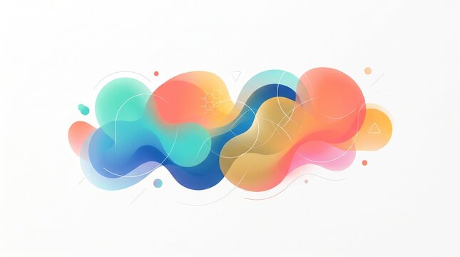 Vibrant Abstract Swirls of Fluid Colors Flowing on White Background - Modern Design