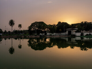 Fototapeta premium coucher de soleil Yamoussoukro