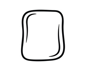 Obraz premium Simple black and white illustration of a rounded rectangle