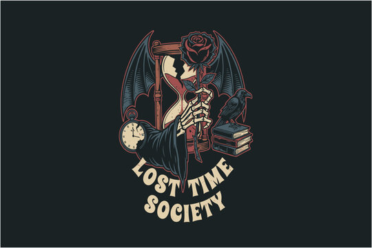 Lost Time Society Gothic Logo Design