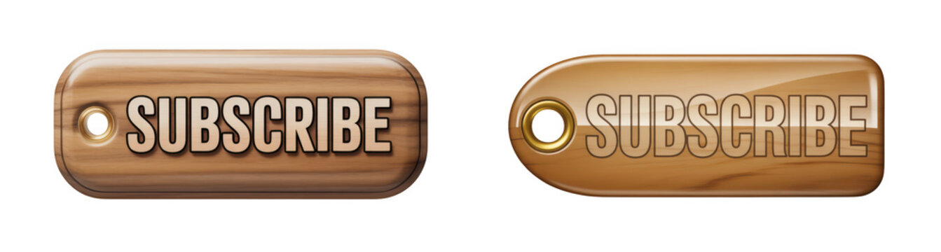Subscribe button wood texture with subscribe, internet,, transparent isolated on a transparent background