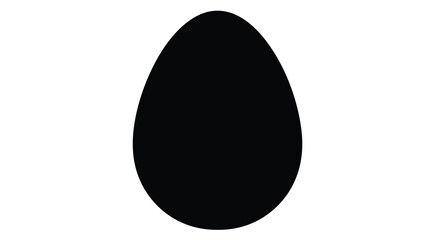 Black egg shape silhouette on white background © MdRakib