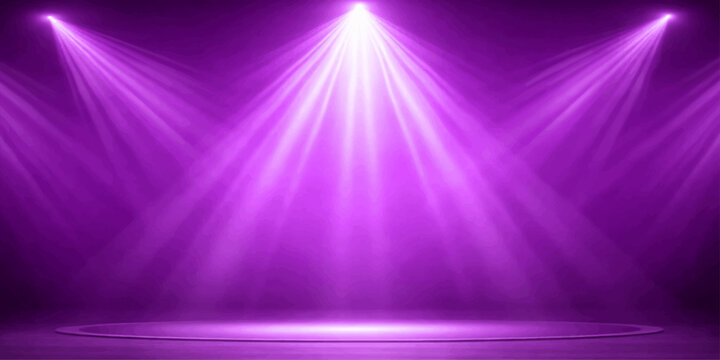 Blue stage spotlight with purple pink disco lights and glowing space energy background