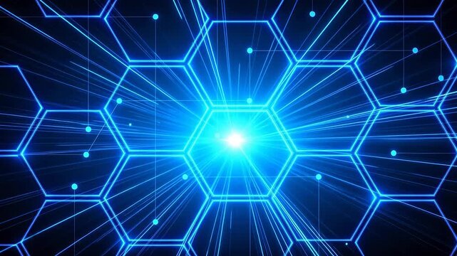 Blue hexagonal digital pattern