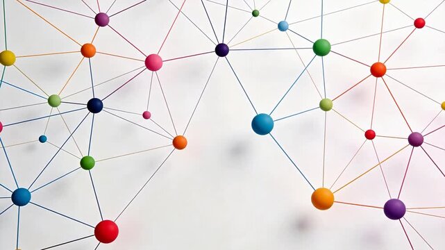 Colorful network of connected spheres