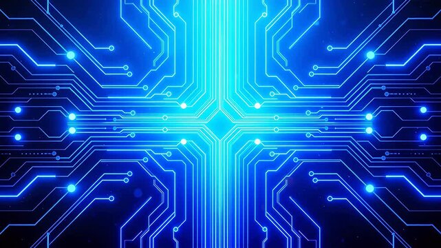 Blue glowing circuit board design