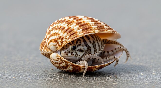 Hermit Crab in Shell - A Detailed Close-up.