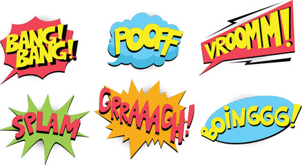 Transparent Comic Sound Effects and Action Pop Art Speech Bubbles © MdSabbir