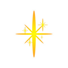 Obraz premium Three Luminous Gold Sparkles on Transparent Background.ai