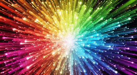 Fototapeta premium Colorful abstract light explosion in space