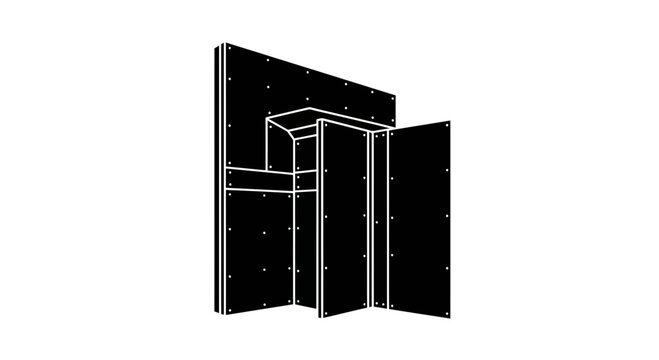 Drywall Panel Installation and Room Construction Vector Illustration