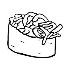 Japanese food. The Gunkans. Hand-drawn vector illustration © Anastasiya Shmakova