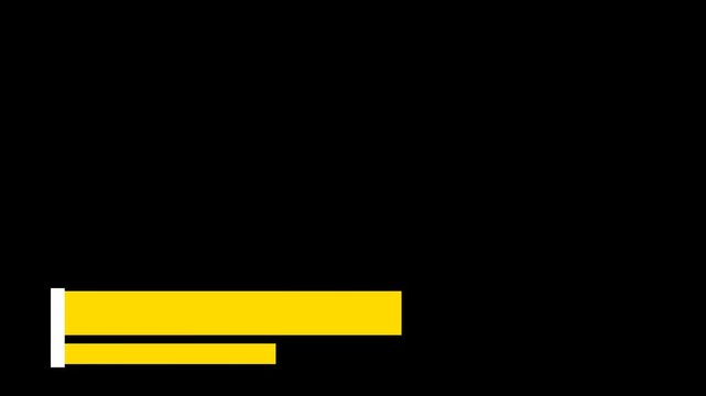 Minimal Yellow Lower Third Titles Bar Animation. Bold Yellow Rectangular Bar Sliding On A Black Background. Simple Design, Headlines, Captions Graphics