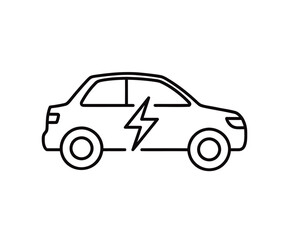 Fototapeta premium Electric car line drawing
