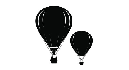 Naklejka premium Hot air balloons in black silhouette high quality professional detailed modern