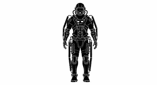 Robotic humanoid metal figure.