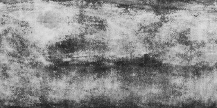 A dark vintage backdrop featuring an old grey grunge wall texture with scratches and smoke patterns framed by a dirty black cloud sky on textured canvas