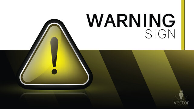 3D warning sign. Vector warning sign, clipart, icon symbol. Icon for use in web and print