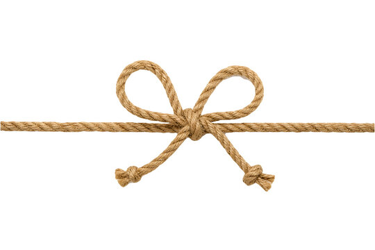 Brown Rope Bow Knot Isolated on Transparent Background