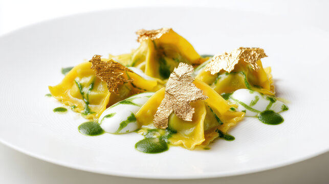 squash blossom ravioli with epazote cream sauce