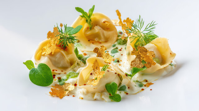 squash blossom ravioli with epazote cream sauce