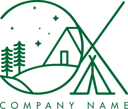 Minimalistic Abstract Initial Letter CX Nature Outdoor Line Art Logo Design