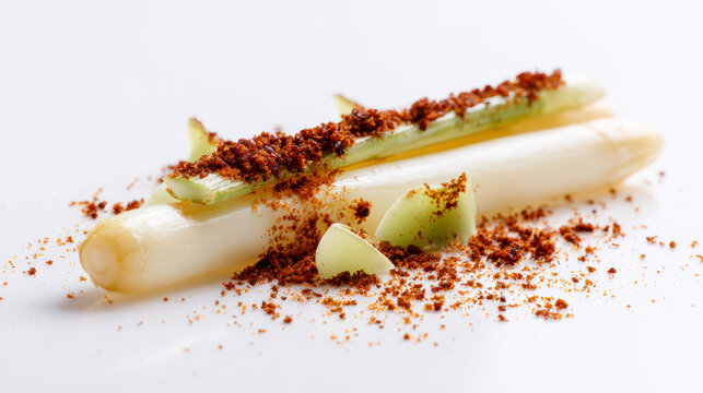 white asparagus with poblano cream sauce