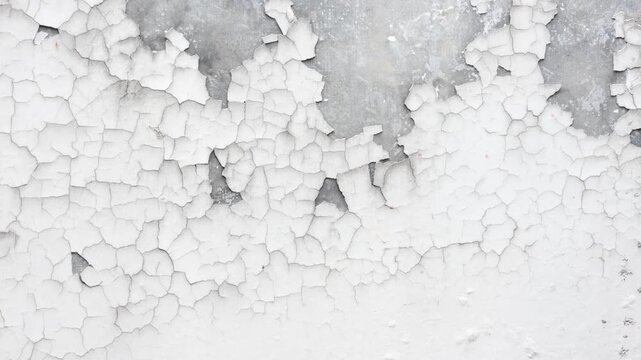 Cracked white paint reveals textured, weathered surface beneath. Dull tones speak of age, decay, and forgotten time. Each fragment tells a story of neglect or passage
