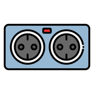 Double Electrical Outlet Icon