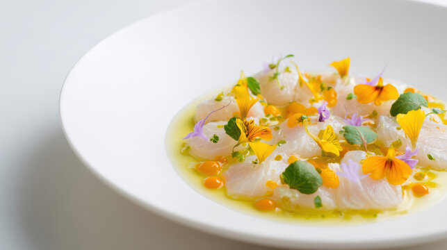 sea bream ceviche with tiger's milk garnish