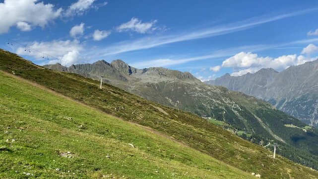 Summer scenery in ski resort Otztal Alps, 
Soelden, Tyrol, Austria