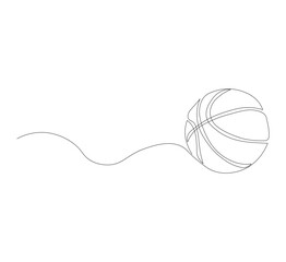 Obraz premium Continuous Single Line Drawing of a Basketball – Minimalist Sports Illustration and Athletic Design