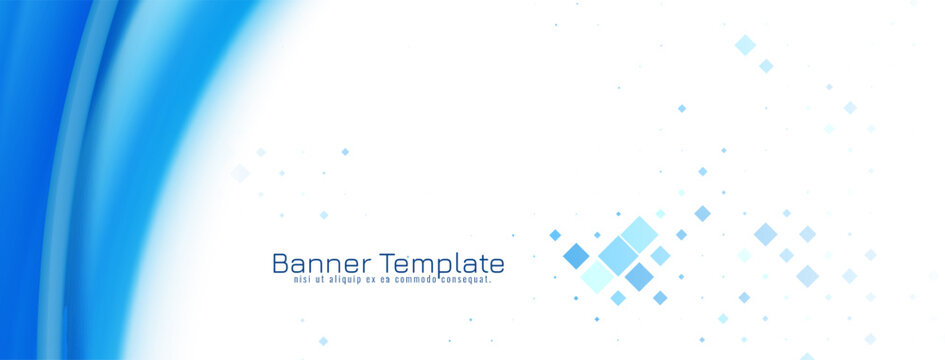 Abstract stylish mosaic pattern modern pixel banner with wave design
