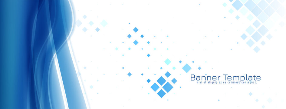 Mosaic pattern modern pixel banner with wave design