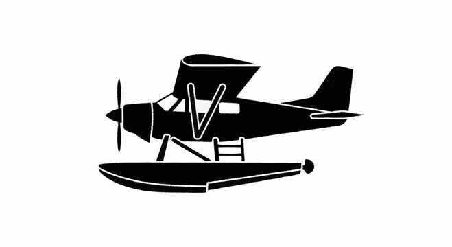 Seaplane on water surface.