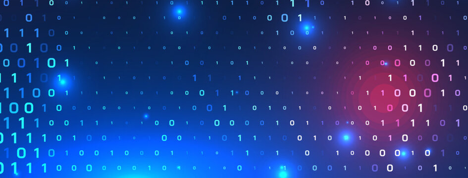 Modern Binary code concept digital banner for programming and coding