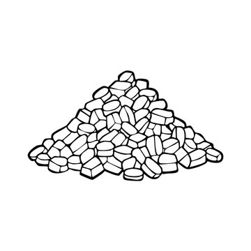 Illustration of a pile of small rocks or stones