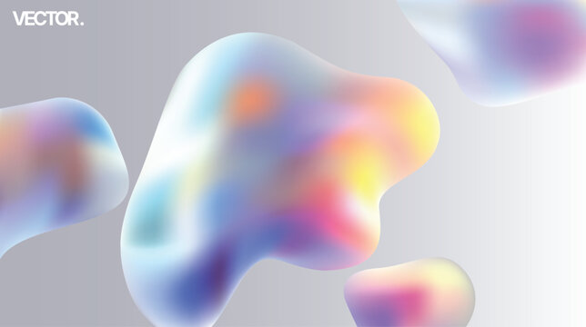 EyeCatching Abstract Liquid Blobs with Soft Gradients and Holographic Glow Effect