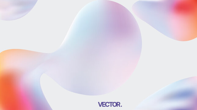 Abstract Fluid Gradient Blobs, Impressive and Colorful Futuristic Background Vector Art