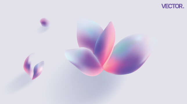 This pastel lotus vector background features a soft gradient and neon glow for visual appeal