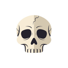 Obraz premium Flat vector illustration of a human skull icon