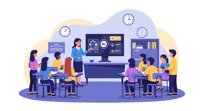 Students in a classroom setting.