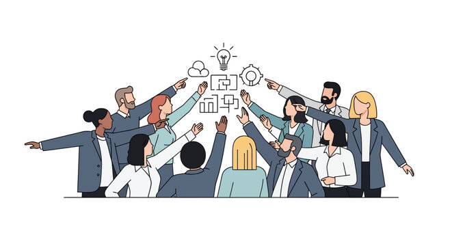 Diverse business team celebrating success.