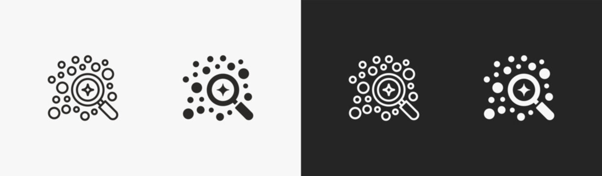 Set of analyst icon in black and white collection